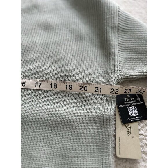 RD Style Josslyn V-Neck Loose Knit Sweater Sage Green Pullover Size XL - Picture 4 of 5